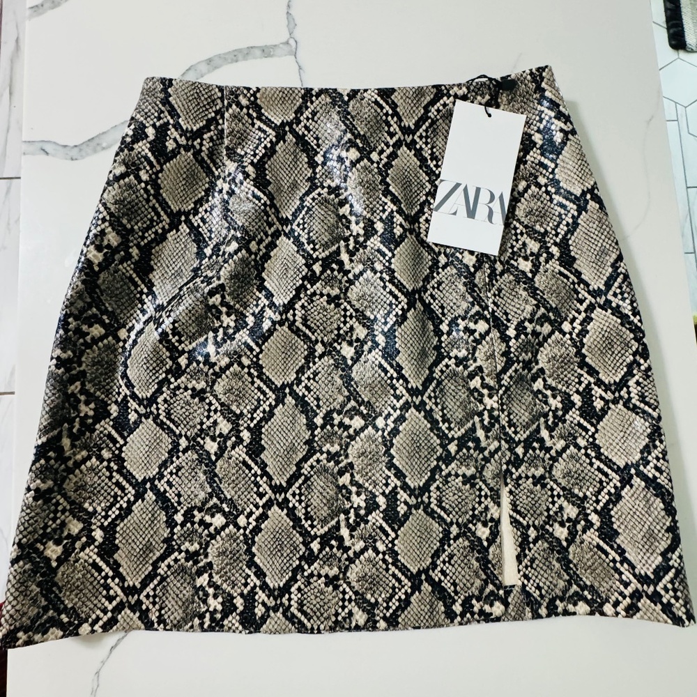 ZARA Snake Print Mini Skirt
